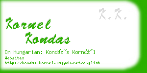 kornel kondas business card